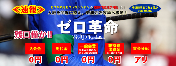 ゼロ革命～複数口出資が可能になった無料馬～