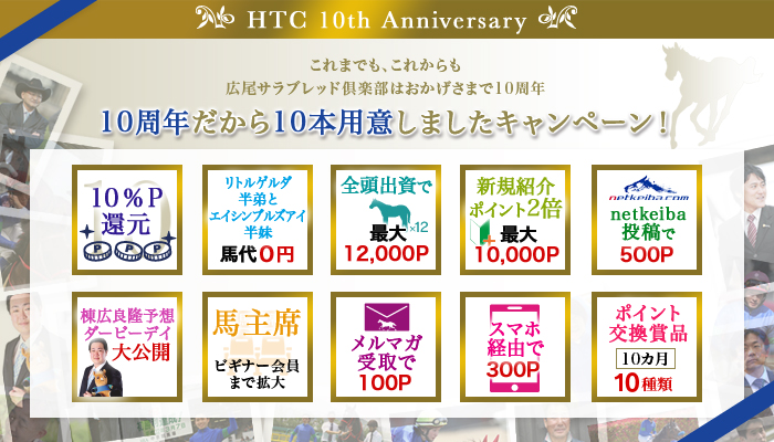 [HTC 10th Anniversary]10周年だから10本用意しましたキャンペーン！